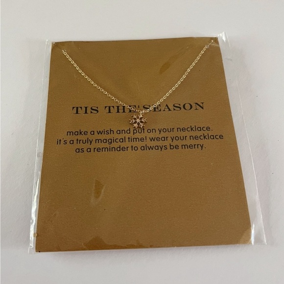 Gold Dainty Snowflake Necklace Gift - Picture 7 of 10